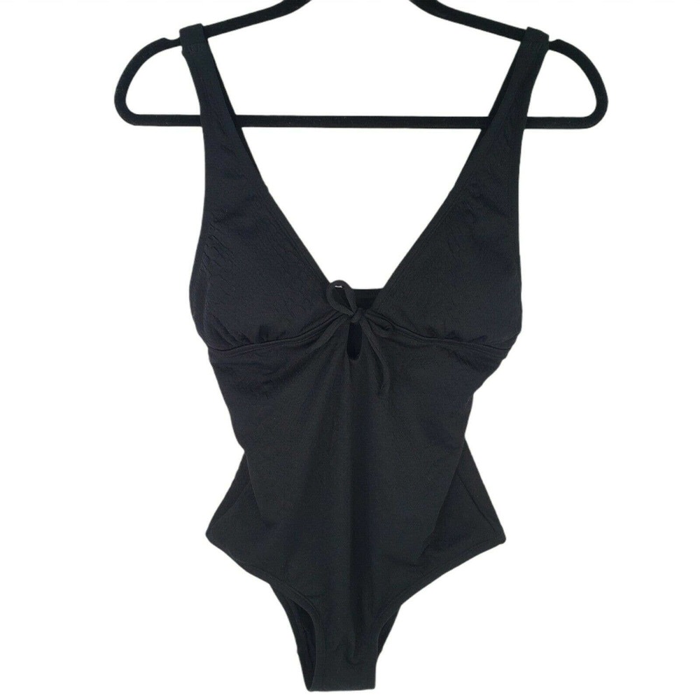 One Piece Black Swimsuit Kona Sol Small 4/6 Snake Jacquard Medium Coverage